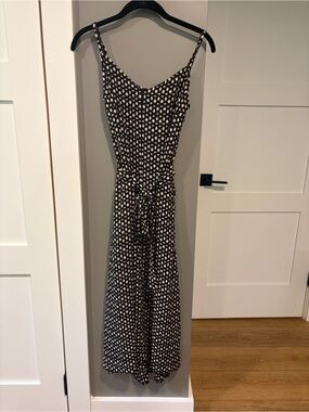 Seraphine Maternity Blk/wht Polka Dot Slip Dress with removable tie waist sz 4